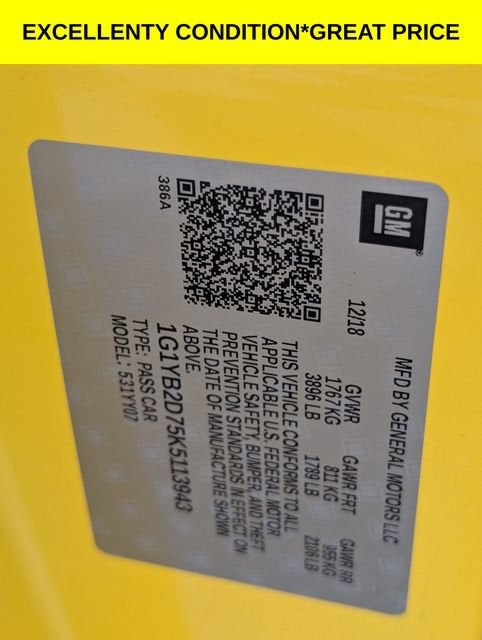 2019 Chevrolet Corvette Stingray 1LT