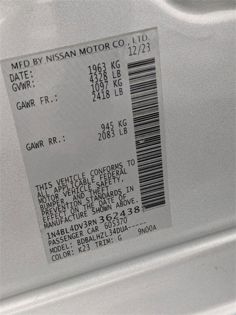 2024 Nissan Altima 2.5 SV