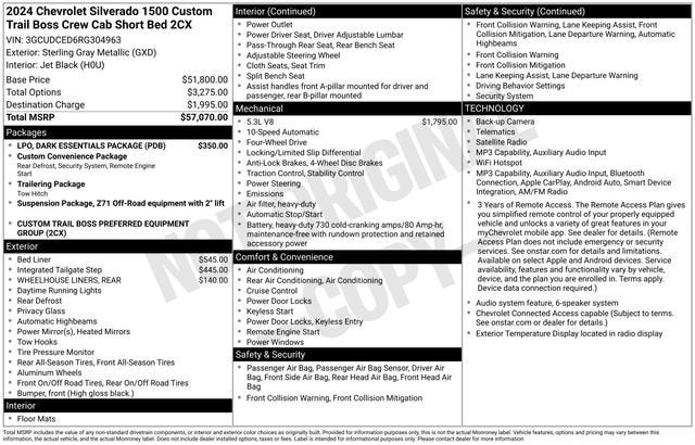 2024 Chevrolet Silverado 1500 Custom Trail Boss