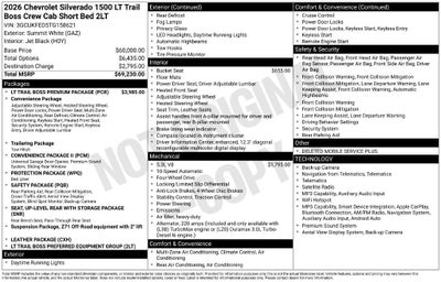 2026 Chevrolet Silverado 1500 LT Trail Boss