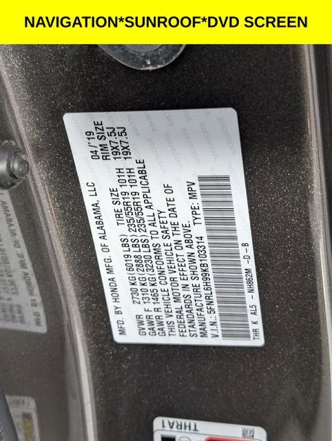 2019 Honda Odyssey Elite