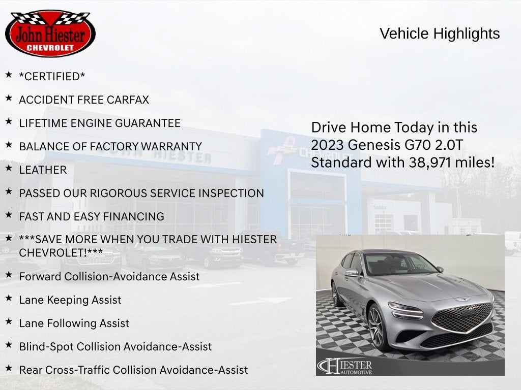 2023 Genesis G70 2.0T RWD