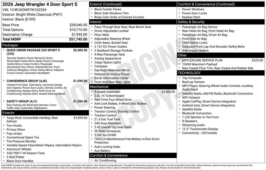 2026 Jeep Wrangler Sport S