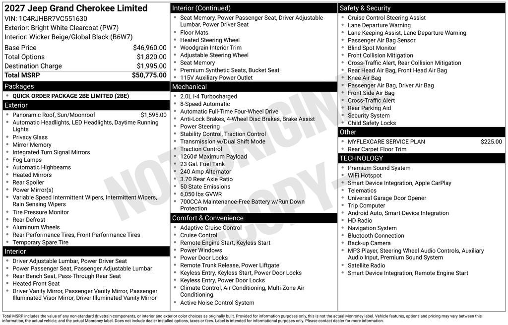 2027 Jeep Grand Cherokee Limited
