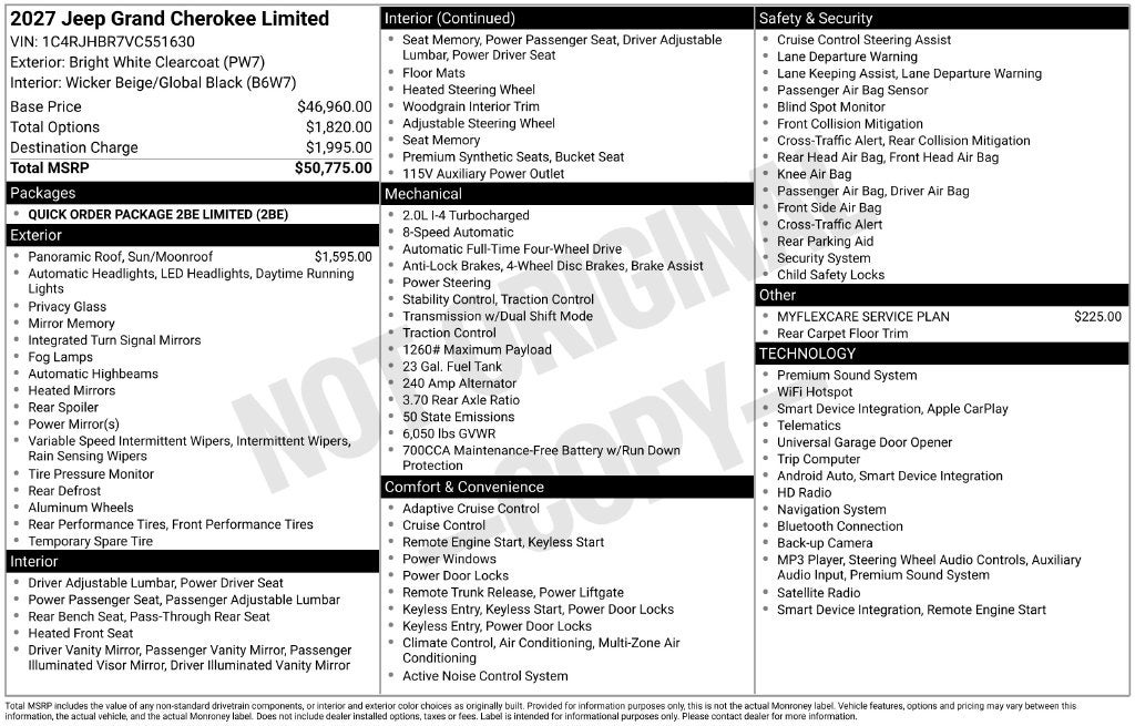2027 Jeep Grand Cherokee Limited