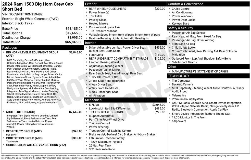 2024 RAM 1500 Big Horn/Lone Star