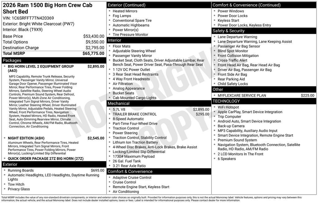 2026 RAM 1500 Big Horn/Lone Star