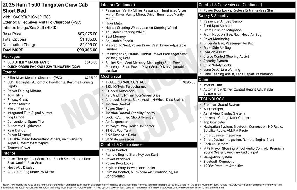 2025 RAM 1500 Tungsten