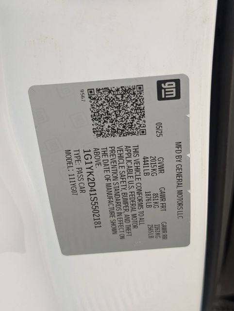 2025 Chevrolet Corvette E-Ray 1LZ