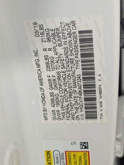 2019 Honda Accord EX