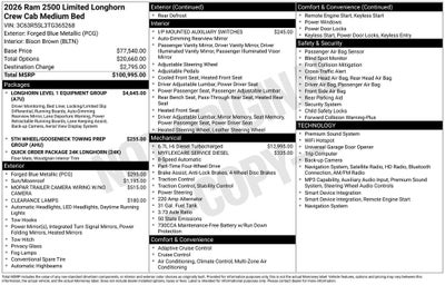 2026 RAM 2500 Limited Longhorn