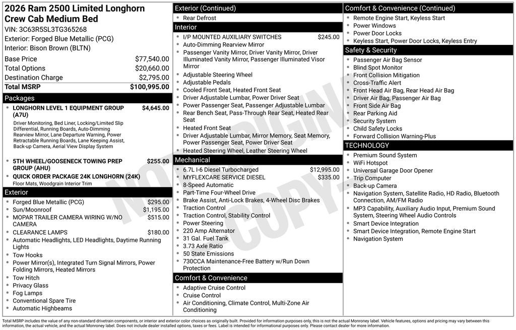 2026 RAM 2500 Limited Longhorn