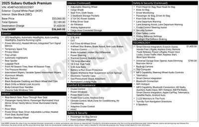 2025 Subaru Outback Premium