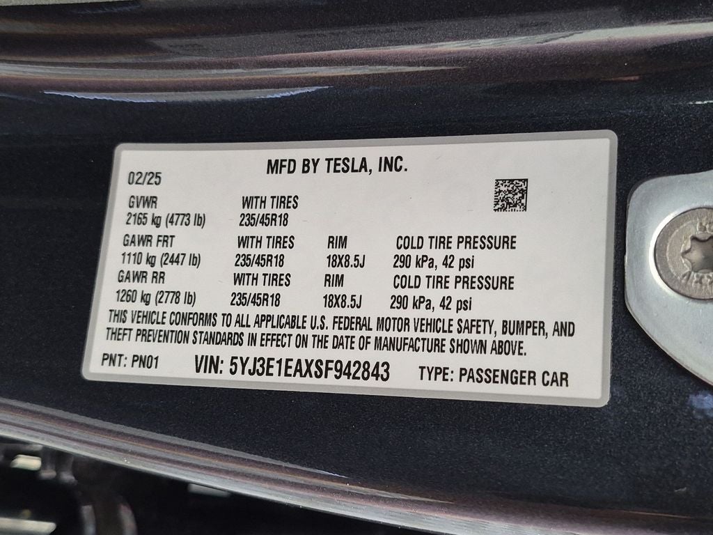 2025 Tesla Model 3 Long Range