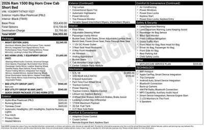 2026 RAM 1500 Big Horn/Lone Star