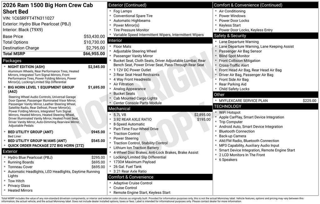 2026 RAM 1500 Big Horn/Lone Star