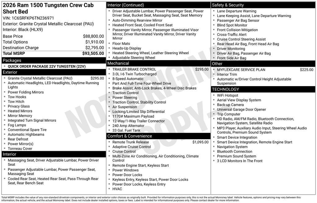 2026 RAM 1500 Tungsten