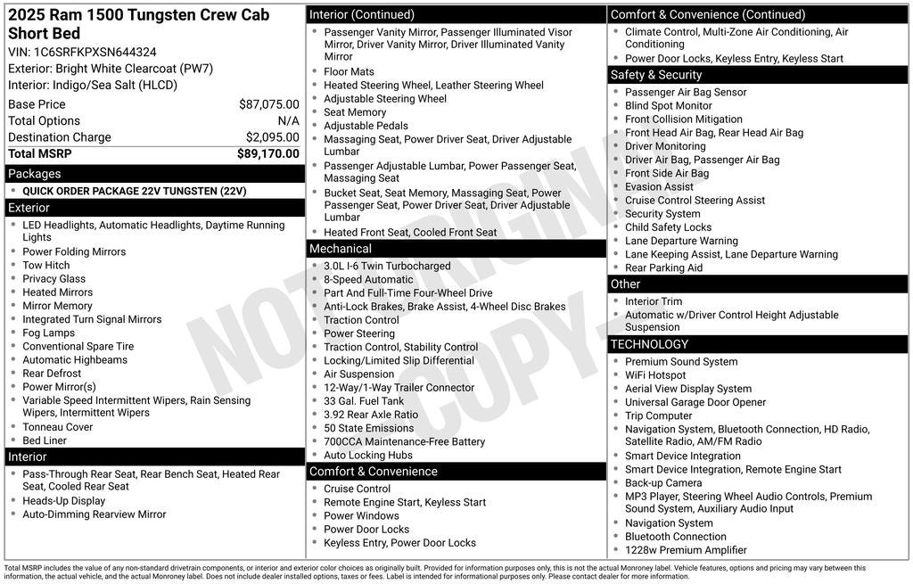 2025 RAM 1500 Tungsten