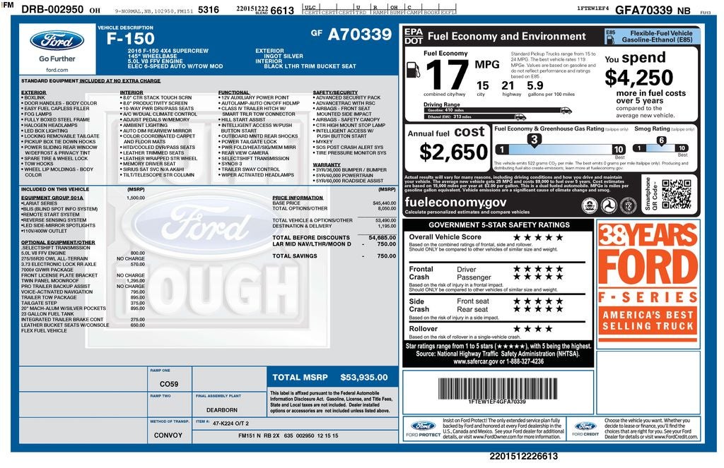 2016 Ford F-150 Lariat