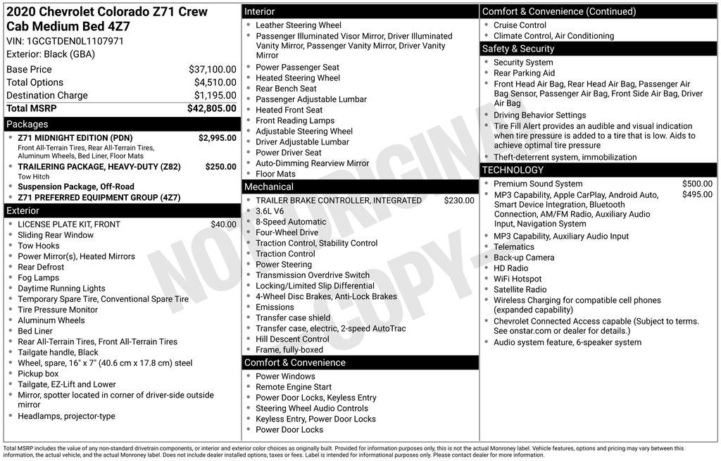 2020 Chevrolet Colorado Z71