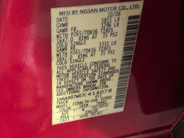 2007 Nissan Frontier SE I4