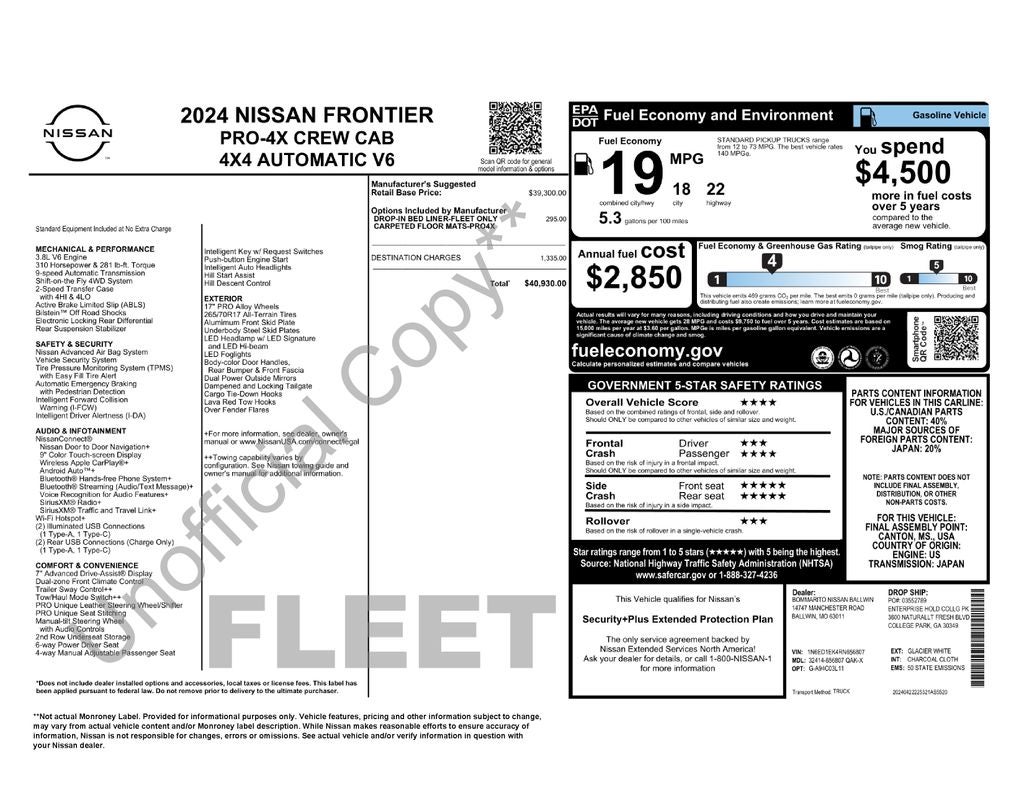 2024 Nissan Frontier PRO-4X