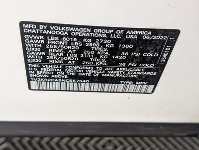 2022 Volkswagen Atlas 3.6L V6 SE w/Technology