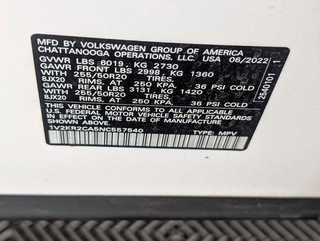 2022 Volkswagen Atlas 3.6L V6 SE w/Technology