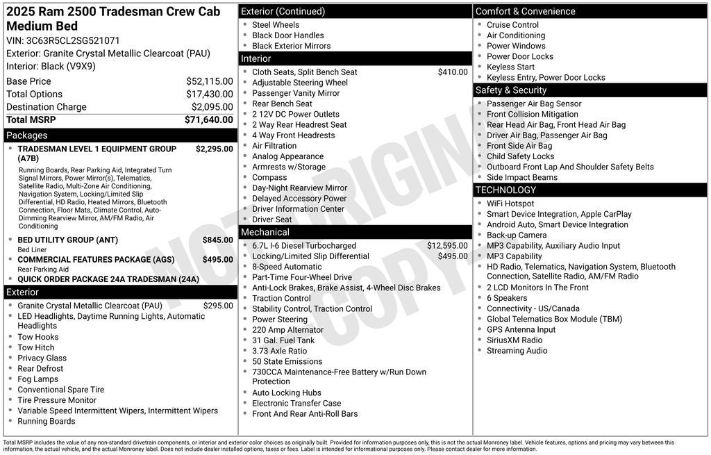 2025 RAM 2500 Tradesman