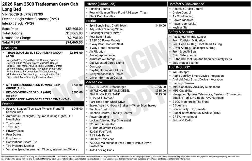2026 RAM 2500 Tradesman