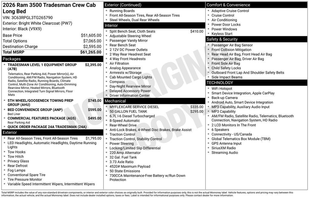 2026 RAM 3500 Tradesman