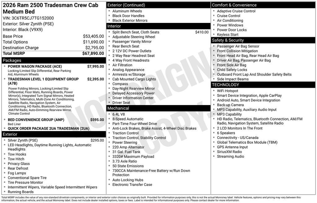2026 RAM 2500 Tradesman