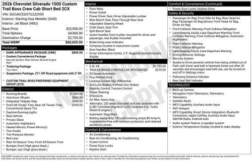 2026 Chevrolet Silverado 1500 Custom Trail Boss
