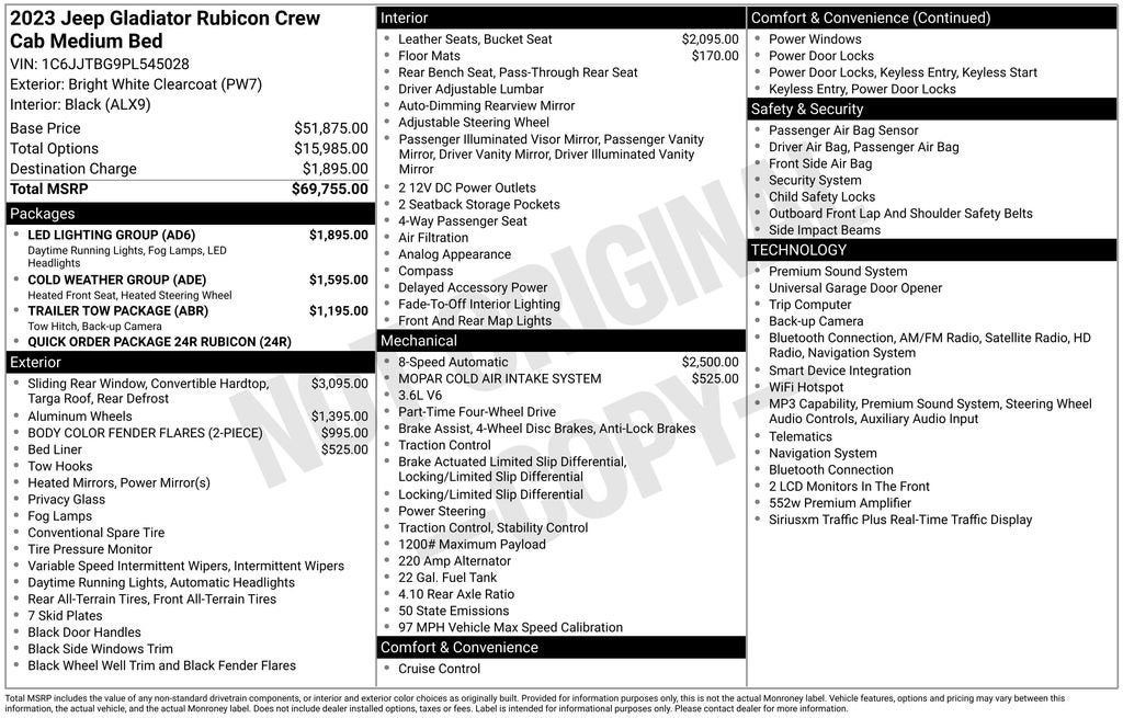 2023 Jeep Gladiator Rubicon 4x4