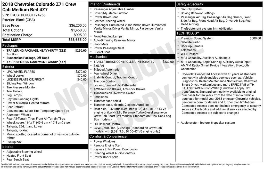 2018 Chevrolet Colorado 4WD Z71