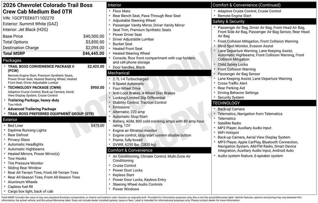 2026 Chevrolet Colorado Trail Boss