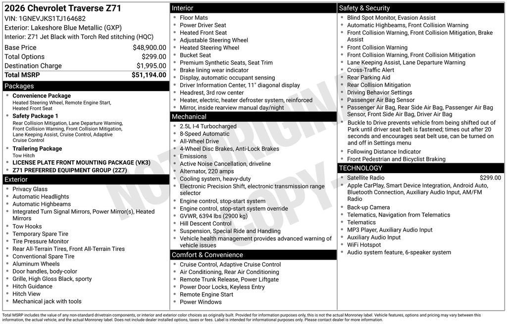 2026 Chevrolet Traverse Z71