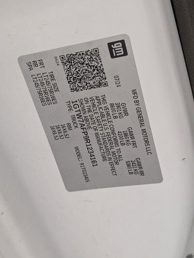 2024 GMC Savana Cargo 2500 Work Van
