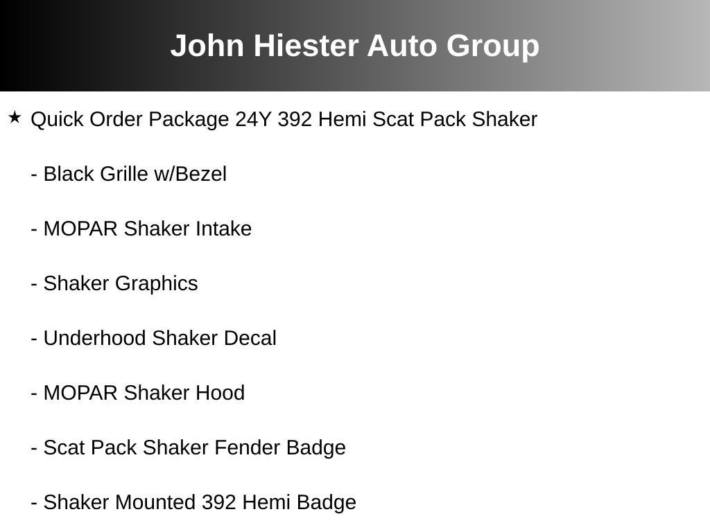 2018 Dodge Challenger 392 Hemi Scat Pack Shaker
